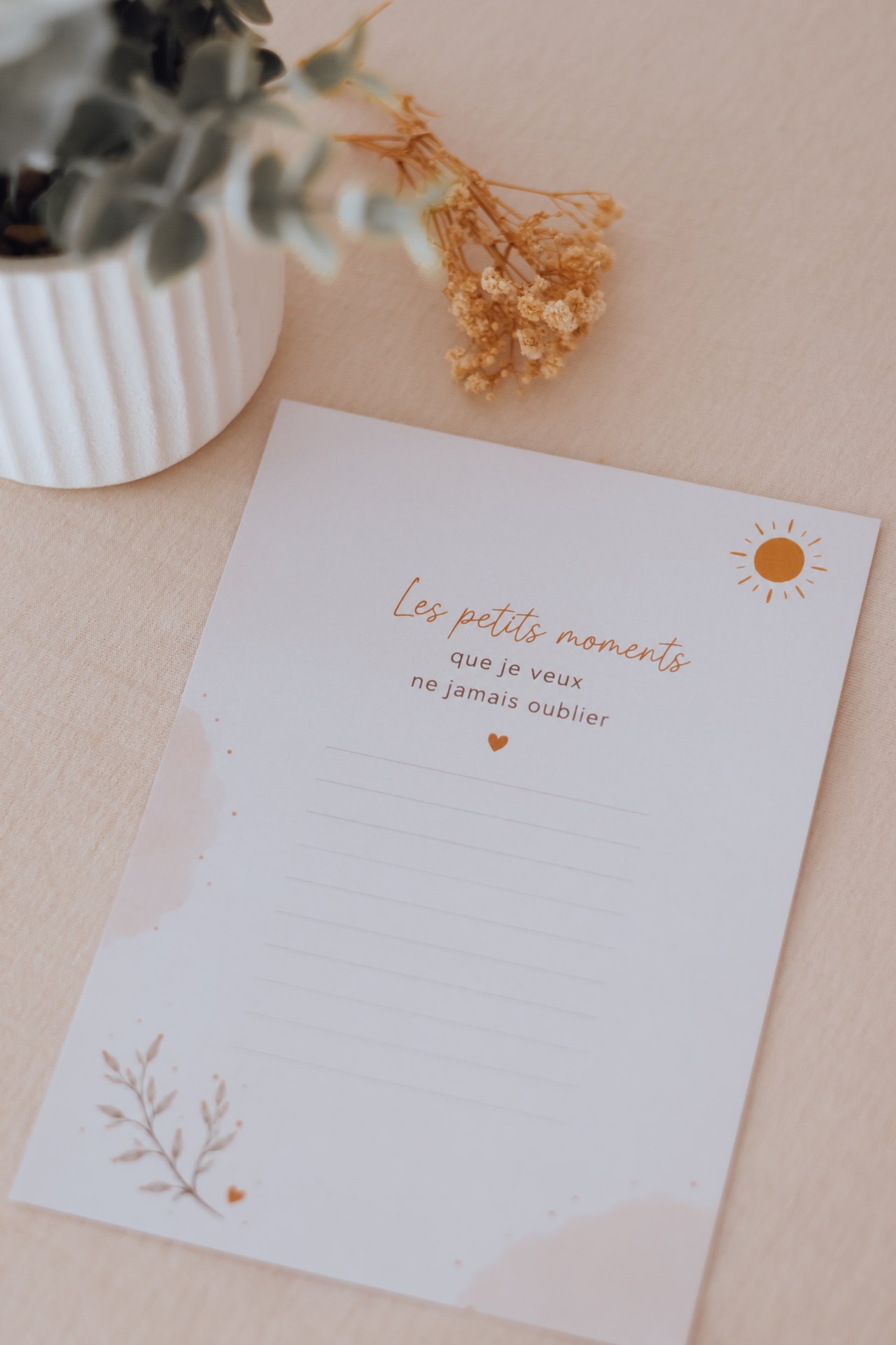 Page « Les petits moments que je ne veux jamais oublier » du carnet de grossesse — Entre Deux